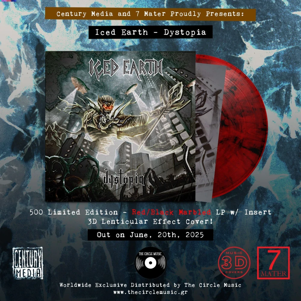 Iced Earth – Dystopia – Marbled Red & Black Vinyl in Special 3D cover (Limited to 500 copies)