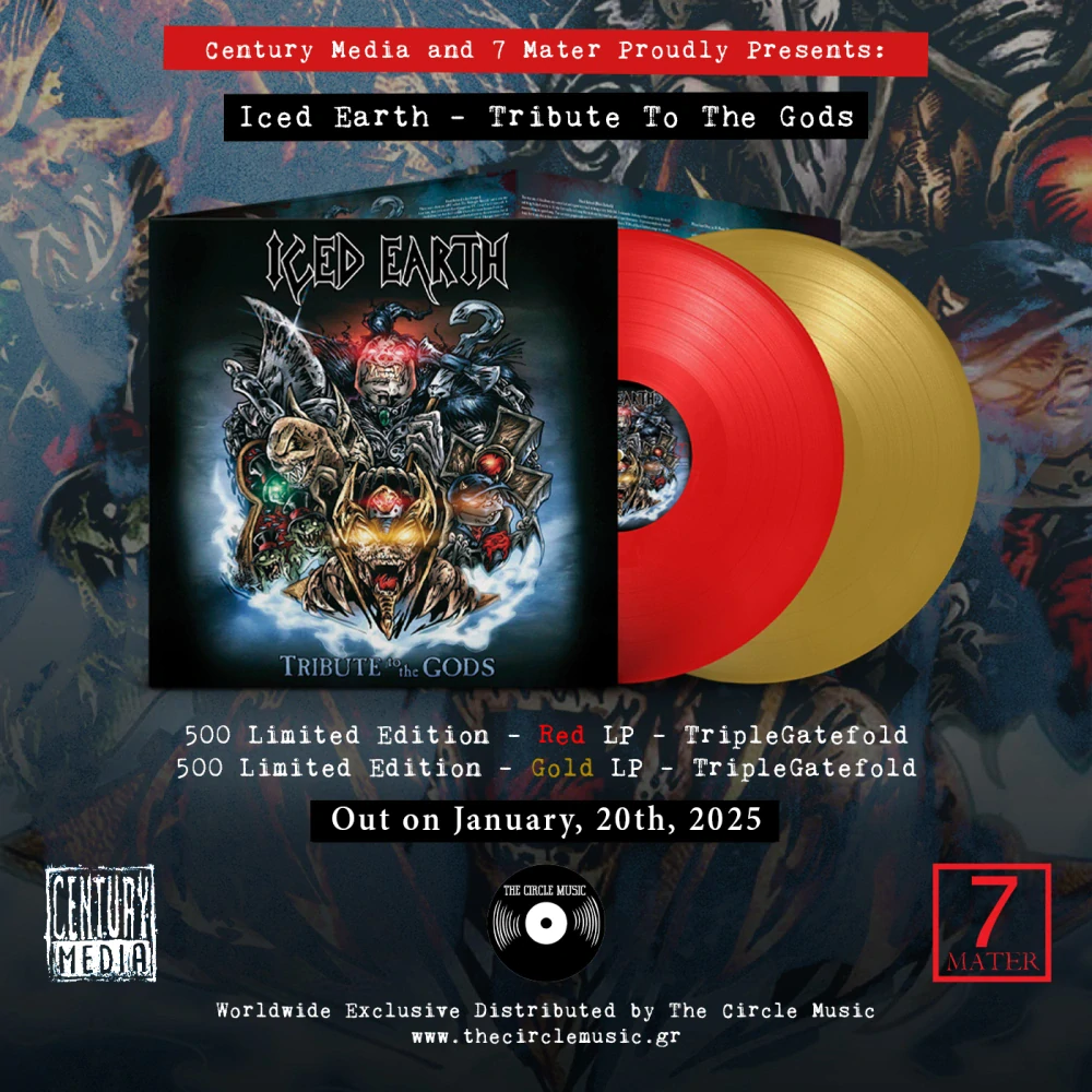 Iced Earth – Tribute to the Gods – Gold Vinyl in Luxurious Triple Gatefold (Limited to 500 copies)