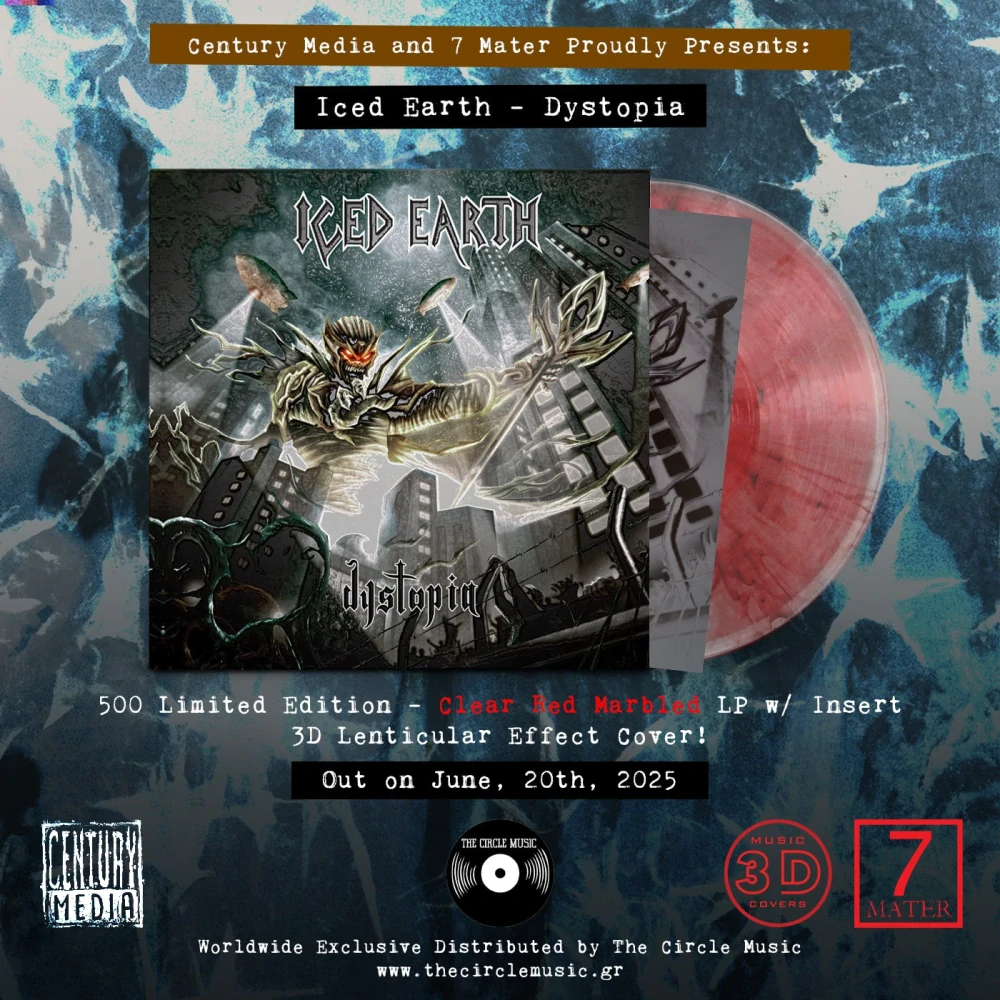 Iced Earth – Dystopia – Transparent Marbled Red Vinyl in Special 3D cover (Limited to 500 copies)