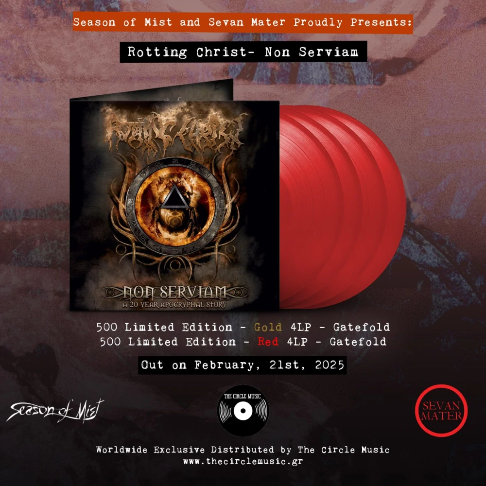 Rotting Christ – Non Serviam A 20 Year Apocryphal Story – Quadruple Red Vinyl in Gatefold (Limited to 500 copies)