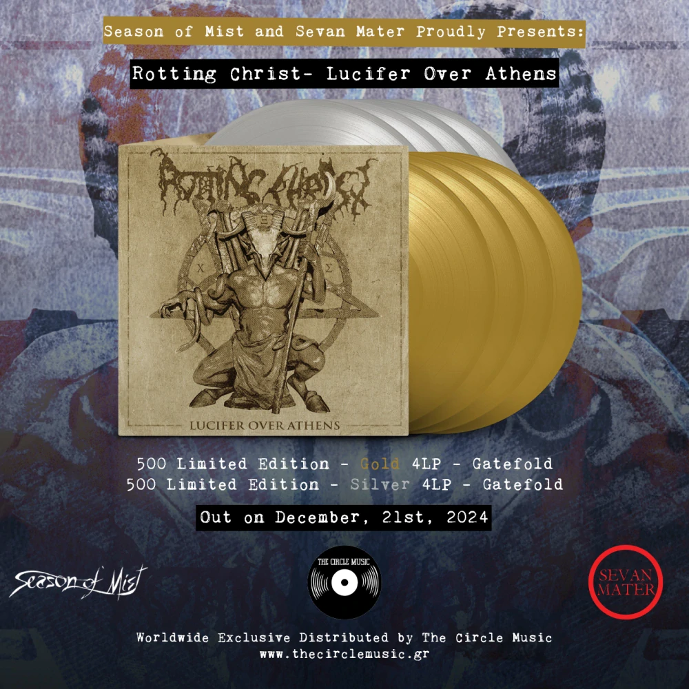 Rotting Christ – Lucifer Over Athens – Quadruple Gold Vinyl in Gold Mirror Surface Gatefold (Limited to 500 copies)