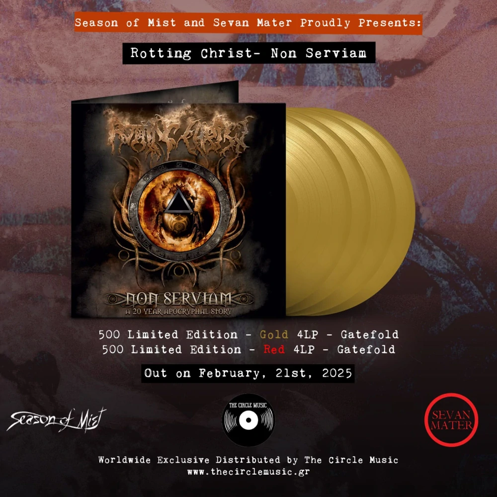 Rotting Christ – Non Serviam A 20 Year Apocryphal Story – Quadruple Gold Vinyl in Gatefold (Limited to 500 copies)